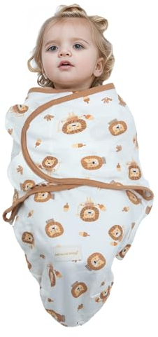 Baby Pucktuch Babydecke 100% Baumwolle Baby Pucksack Puckschlafsack Geschenkset für Junge Mädchen Unisex Neugeboren (Löwe, S)