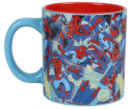 Spider-Man Superhero Collage - Taza de cerámica de 473 ml, Multi colorido, talla única