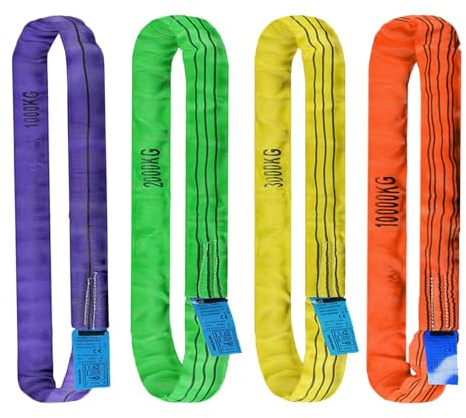 Polyester Endless Round Sling，Heavy Duty Round Sling Rope，Lifting Slings Straps Polyester Web Slings, Lift Sling Straps for Hoist Heavy Duty Objects(1T,1M)