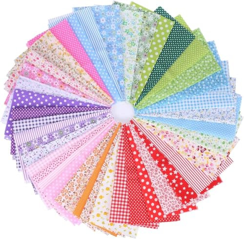 FOGAWA 42 Stück Stoffreste Stoffpaket 25 x 25 cm Bedruckter Baumwollstoff Meterware Stoffe zum Nähen Patchwork 100% Baumwolle Stoffflicken für Kleidung Vorhänge Bettwäsche DIY Basteln