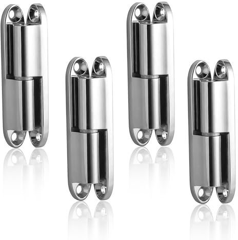 PHMING 4 Pièces Charniere Porte Placard Alliage de Zinc, Charniere Meuble Amovible Argent, Charnière D'armoire, pour La Chambre à Coucher, Le Salon, Les Meubles