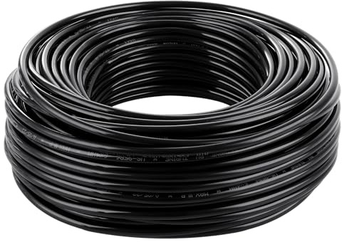 LDXDRU 50 Meter Micro Irrigation Tube, Black Drip Irrigation Line, Watering Tubing Hose Black Supply Pipe for Garden Irrigation System - I.D 4mm/ O.D 6mm