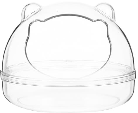 TOYANDONA Baño para Hámster Transparente Pequeño, Contenedor Antideslizante para Mascotas Pequeñas, Baño Seguro y Cómodo para Cobayas y Roedores, Suministros para Mascotas