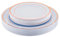 TOROTON 60 Elegante wiederverwendbare Plastikteller ohne Besteck mit Goldrand, 30 Speiseteller & 30 Dessertteller, wiederverwendbares Geschirr f. Catering Hochzeiten Partys Geburtstage - Rosegold