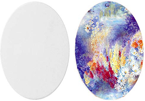 Lienzo ovalado para pintura al óleo, con marco, bastidor con tela para pintura artística, color blanco, 2 unidades, Algodón., 30cm*40cm