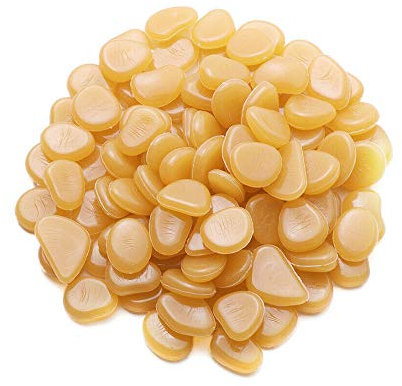 Mdurian 100 Piezas Naranja Piedras Luminosas Brillante Roca Stone Fluorescente Piedras Guijarros Brillan en la Oscuridad para hogar jardín Pasarela Acuario Decorativas