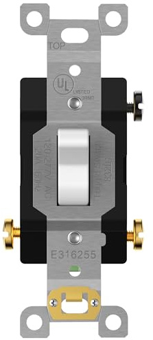 ENERLITES 20 Amp Toggle Light Switch, 3-Way or Single Pole, 20A 120/277V, Grounding Screw, Heavy Duty Commercial Grade, UL Listed, 83201-W, White
