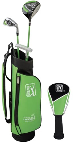 PGA Tour G1 Series Kids Green Golf Club Set with 3 Clubs, Golf Bag & 5 Total Pieces | Golf Clubs and Sets for Heights 3'6 - 4'1 | Complete Golf Club Sets | Golf Clubs Ages 3-5 by Golfgen