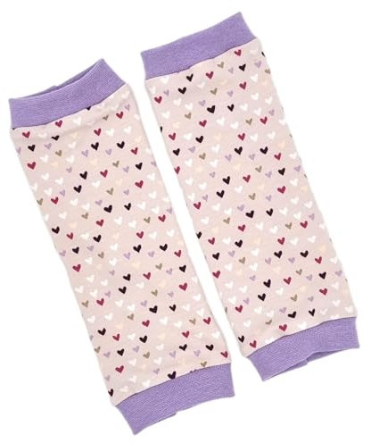 la.nunu Stulpen Mädchen - Herzen Flieder 0-23 Monate - Kinderstulpen aus Baumwolle - Handarbeit - Kinder Baby Beinstulpen Babystulpen