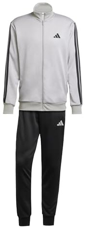 adidas Men's 3 Stripes French Terry Track Suit, medium grey heather/mgh solid grey, XL