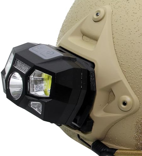 JOAXOR Tactical Helmet Light with Sensor, USB Rechargeable, Waterproof, Hunting/Fishing Headlamp