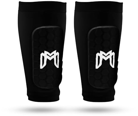 MediCaptain Mini Shin Guards Soccer – Built in Mini Shin Pad Sleeves for Men, Women, Teens – Small Shin Guards - Lightweight, Breathable, Shin Defender Leg Protection (Black, Maxi (5.5 x 2.8 in))