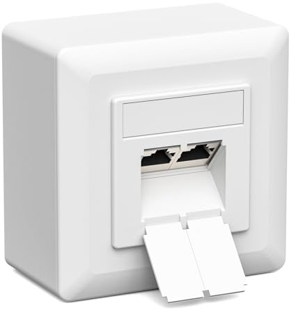 iwillink 1x Cat7 Netzwerkdose 2 Port 10 Gbit/s, Weiß