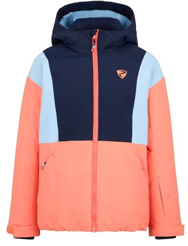 Ziener Giacca da sci per bambini, ABBE-Z, calda, traspirante, impermeabile, vibrant peach tex, 128
