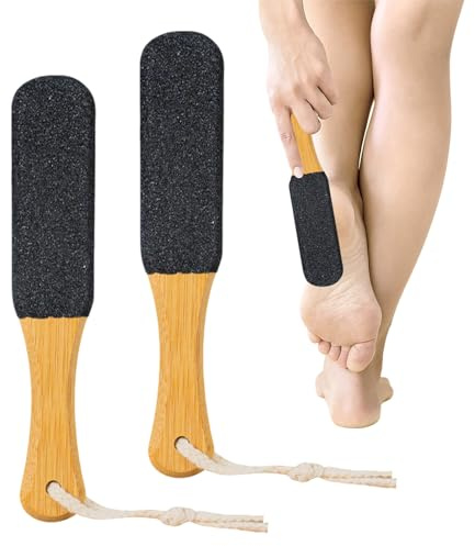 2 Pcs Foot Scrubber Pedicure Rasp, Hard Skin Remover Foot File and Pumice Stone for Feet, Professional Callus Dead Skin Remover Kit for Cracked Heels, Black