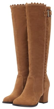 Garneck Botas De Tacón Para Mujer Cremallera Lateral Elegantes Botas De Invierno y Otoño De Material De Calidad Para Uso Diario Otoño Invierno