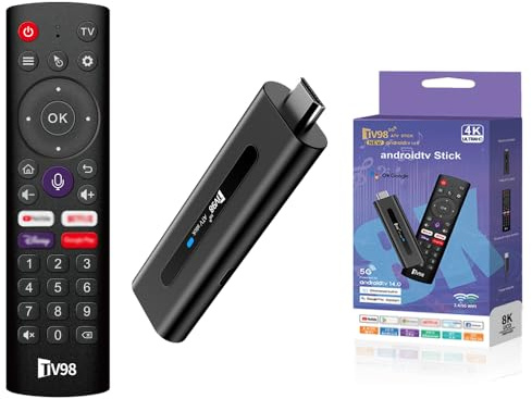 Android TV Stick 4K 2G+16GB H313 Quad-Core 64bit WiFi5 Dual 2.4G/5G WiFi HDR10+ HD Smart TV Stick Box (H 2+16 APP)