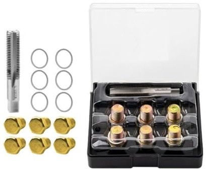 Kit di riparazione filettatura scarico olio 13 pezzi per rubinetti M13-M20 × 1,5 mm – Set di maschi e matrici in acciaio inox per tappi motore, trasmissione e differenziale (M13 x 1,5)