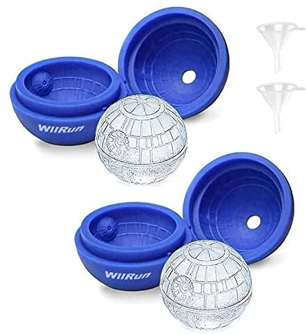 WllRun 2 Packs Silicone Ice Cube Mold Tray,Chocolate Maker Tools,Ice Ball Shape for Drinks(Blue)