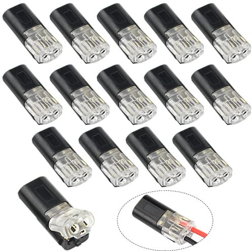 WMYCONGCONG 15 Pcs Low Voltage Wire Connector 2 Pins Wire Splice Connectors Universal Compact Wire I Type Connectors No Wire-Stripping Required for 20/22 AWG Cable(I Type)