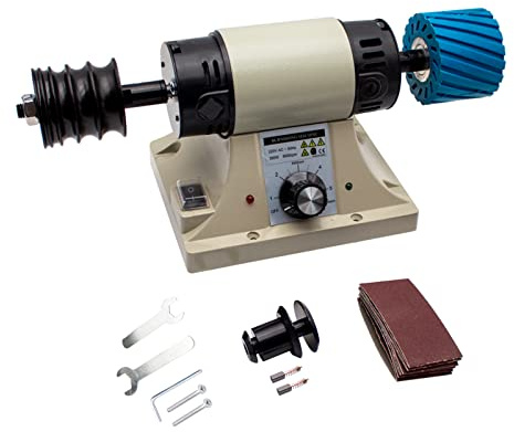 Toplionace 220V Polermaskin för Läder Polering, Slipmaskin för Läderkant 0-8000 RPM (utan Flexibelt Axelhandtag)