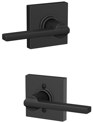 Schlage Latitude Hall/Closet Passage Door Handle, Reversible, Matte Black
