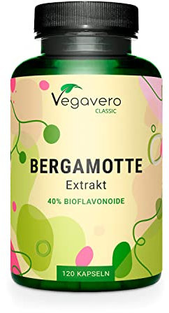 Bergamotte Kapseln | 1250 mg Extrakt (15:1) pro Tagesdosis | 40% Bioflavonoide | Citrus Bergamot | Laborgeprüft | Vegan - ohne Zusatzstoffe | 120 Stück | Deutsche Produktion von Vegavero