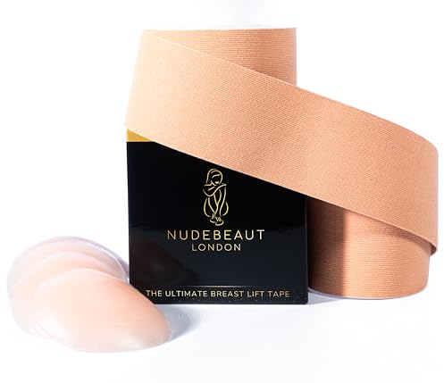 Boob Tape Set for Lift & Support 8m Boobtapes 4 Reusable Nipple Covers body tape for Small & Large Breasts Strong Hold Invisible Bra for Women Waterproof Sweatproof & Skin-Friendly booby tape UK Brand