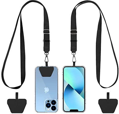 CACOE Handyband Universal 2 Stück Einstellbar Halsband Schlüsselband mit 2 Durable Patches,Handy-Lanyard Universelle Umhängetasche Multifunktional, kompatibel mit den meisten Smartphones