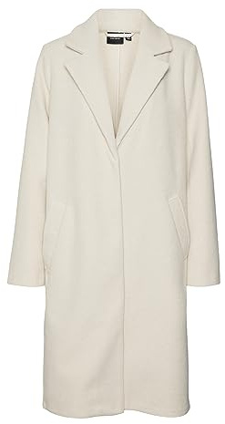 VERO MODA VMSTACEY Long Coat BOOS Manteau long pour femme, Oatmeal, L, Crème, L