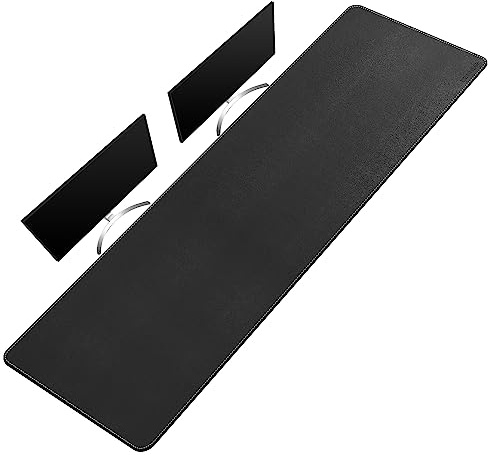 CENNBIE Leather Desk Mat Large, 180 x 50cm Desk Pad Blotter Protector, Extended Non-Slip Mouse Pad, Waterproof PU Leather Large Mouse pad for Desk Office and Home (Black)