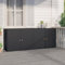 Homgoday Gartenschrank Aufbewahrungsschrank Geräteschrank Spindschrank Schrank Spind Terrassenschrank Balkonschrank Garten Balkon Schwarz 198x55,5x80 cm Poly Rattan