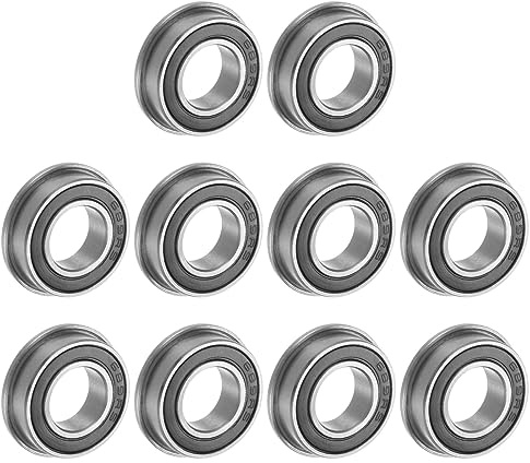 uxcell F689-2RS Flanged Ball Bearing 9x17x5mm Double Sealed Chrome Steel Flange Bearings, 10pcs
