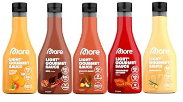 MORE Light Gourmet Sauce, 5 x 285ml, kalorienreduzierte Soße, ohne Zuckerzusatz und unnötigem Fett (Sorten können variieren)