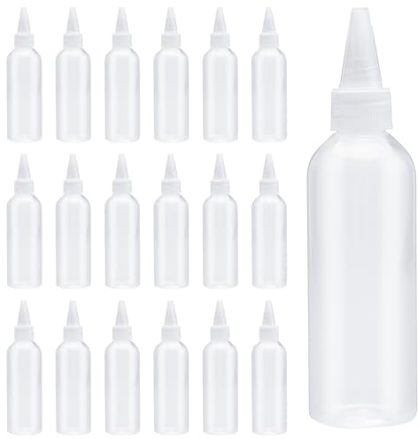 VOSSOT 12 Stück Squeeze Flasche 100ml Plastik Quetschflasche Kunststoff Farbflaschen Leer Plastickflasche mit Spitzen Kopf Spritzflaschen Saucenflasche für Ketchup,Senf,Olivenöl,Sirup,Dressings