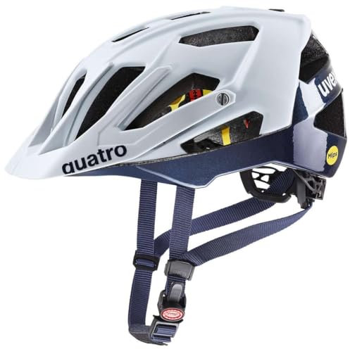 uvex Quatro cc MIPS - sicherer MTB-Helm für Damen und Herren - MIPS-Sysytem - waschbare Innenausstattung - Cloud-deep Space matt - 52-57 cm