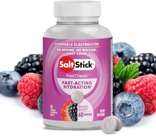 SaltStick High Sodium Electrolyte FastChews - Mixed Berry, 120 Tablets