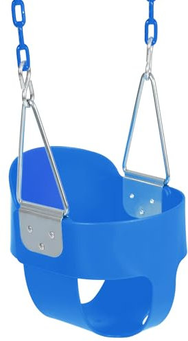 REDCAMP Altalena per bambini all'aperto, schienale alto, impermeabile Eva sedili a secchio pieno con corda regolabile e 4 moschettoni, altalena per cortile parco giochi, accessori per altalena, blu