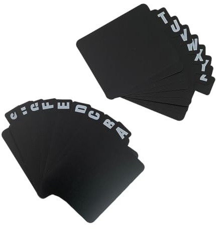 FSSTUD 26 Pcs A-Z File Organizer Dividers Alphabetical Tab File Folder Dividers Record Alphabet Index Cards Vinyl Record Plastic Divider Album Storage Divider for DVD CD Books