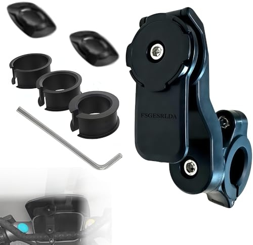 FSGESRLDA Motorcycle Phone Mount, Motorcycle Handlebar Mount,Bike Phone Holder for Bicycle,Smartphones Holder Strong Material 360° Rotating, Suitable for Motorcycles and Bicycles（Black）
