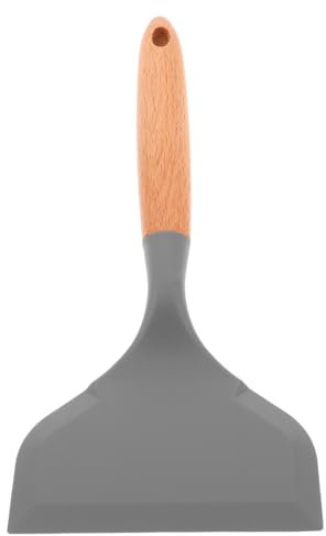 MOTHNUR Silicone Cooking Turner Spatula Wooden Handle for Frying and Flipping in Home Kitchens As Baking Spatula