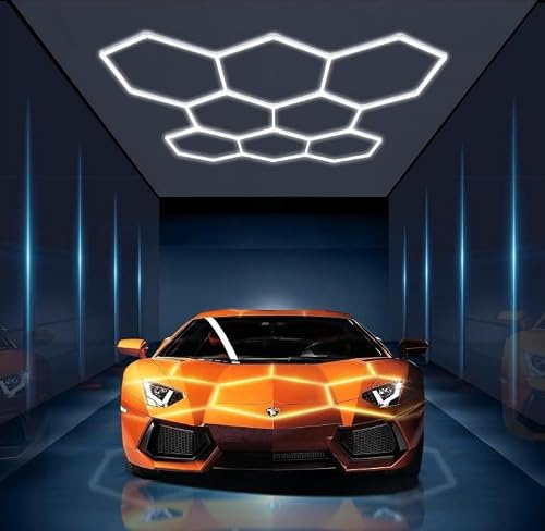 14 st sexkantiga LED-lampor för garage, sexhörna, LED-lampa, 86400lm, 720W, 6500K, garagebelysning, perfekt för garage, källare, kontor, gym, frisörsalong, IP54