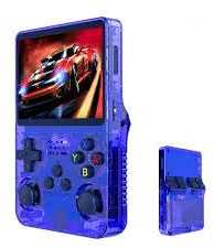Console di gioco portatile con oltre R 36 21000 giochi integrati retrò, 20+ emulatori per PSP, PS1, GBA, ecc. schermo IPS da 3,5 pollici, joypad regalo natale console di giochi arcade jamma 36 S BLU
