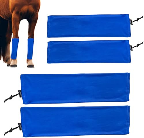 Bottes De Protection Contre Les Mouches Pour Chevaux | Guêtres Équines Antidérapantes,Bottes Adjustables pour Pâture, Écurie, Course, Saut