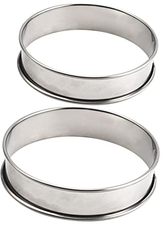 WEKADRIN 2piezas Anillos De Mousse Redondos De Acero Inoxidable Para Repostería De Moldes Para Tartas y Postres Utensilios De Cocina Duraderos y Resistentes Fáciles De Limpiar y Usar Casa