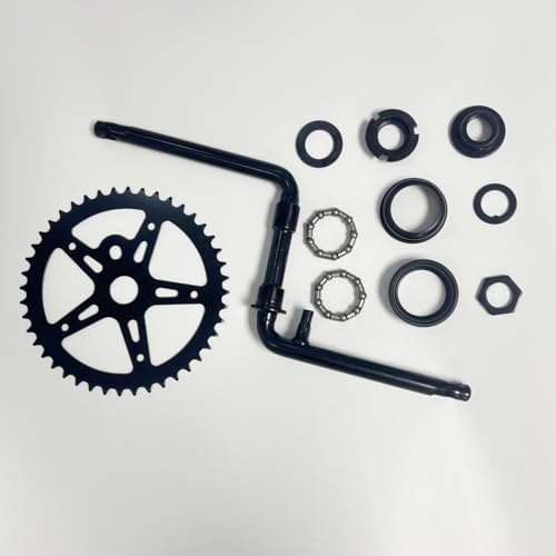XYAUTO 2â Cup Bike Bottom Wide Pedal Crank Kit 44T Sprocket 165mm Crank Arm, One-Piece Bicycle Crank Kit for Bicycle/Motorized Bicycle (Black)
