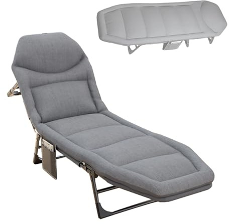 Tumbona ajustable reclinable para jardín, cama portátil plegable para exteriores con respaldo de 5 posiciones, perfecta para acampar y relajarse, sillón reclinable de jardín