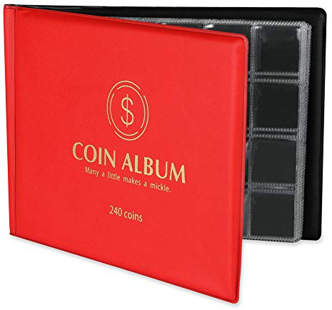 MUDOR Coin Collection Holder Album for Collectors, 240 Pockets Coin Collection Book Supplies