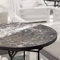 K&L Wall Art Bedruckte Glas Tischplatte Naturstein Marmor schwarz Glasplatte Couchtisch Rund Stein Beistelltisch Bedruckt
