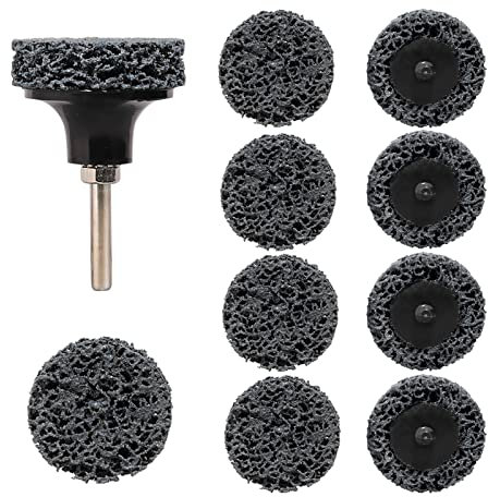 Shineboc Disco Abrasivo Grueso, 10 Piezas 50mm Disco De Lija CSD De Tejido De Nailon Para Lijado, Pulido, Eliminación De óxido Para Metal, Acero, Acero Inoxidable (Negro)